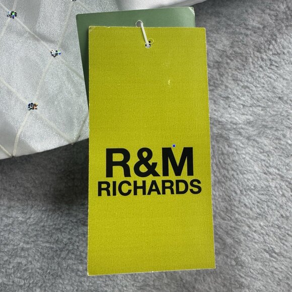NWT R&M Richards Jacket Size 14 White Sheer Satin Glitter Womens Holiday Wedding - Picture 6 of 13